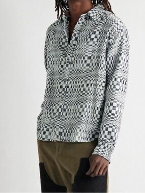 Corridor High Focus Check Long Sleeve Button Down shirt- Large